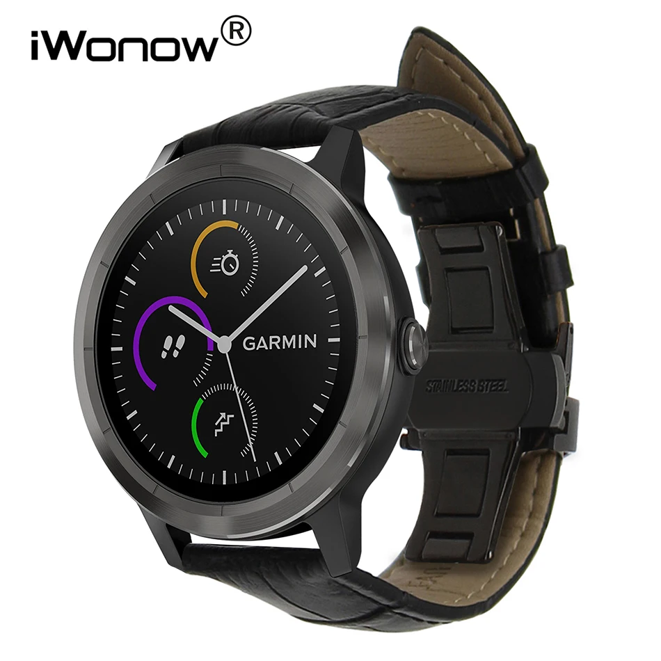 Ремешок для наручных часов из натуральной кожи + инструмент Garmin Vivoactive3 Vivomove