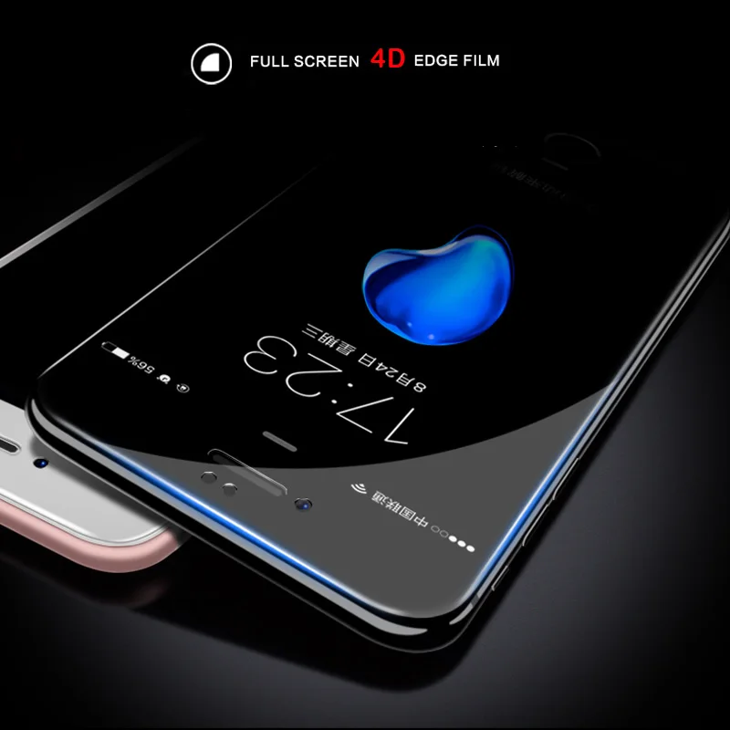 Baixin протектор экрана для iphone X 8 7 plus закаленное стекло для iphone 6 S 6s plus 4D изогнутый край Полное покрытие iphone 7 пленка стекло