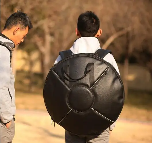 Кожа повесить барабан сумка защиты HandPan чехол Крышка черный цвет утепленные Повесьте Обложка плечевой ремень