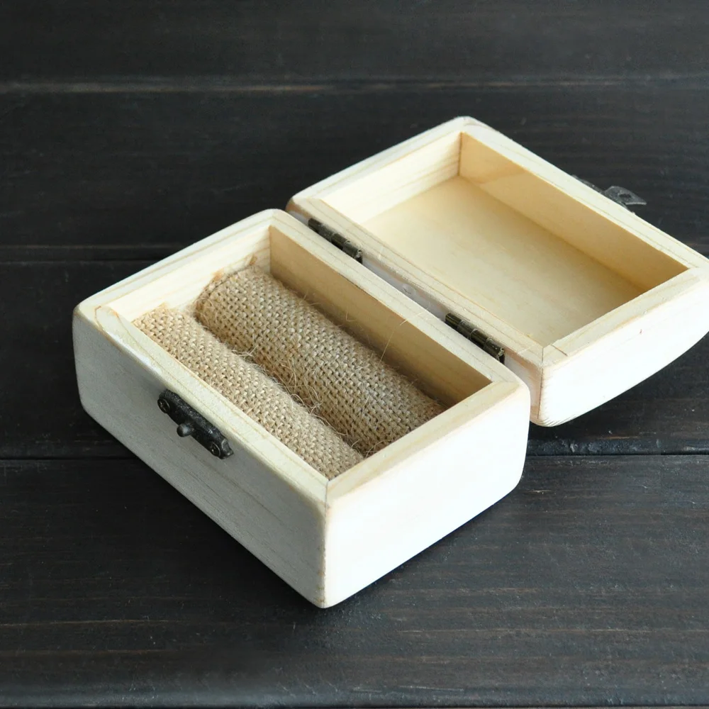 Коробка для свадебного Кольца На заказ рустикальная деревянная коробка кольца