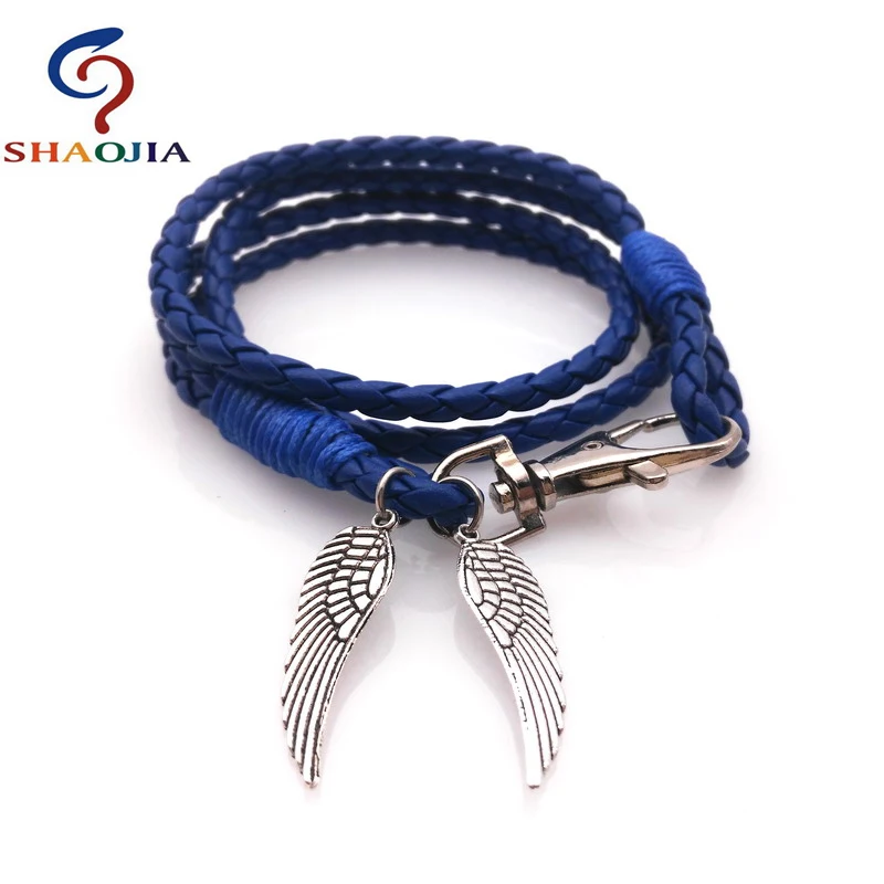 Мужские украшения кожаный Ангел браслеты с крыльями горячая Распродажа женские