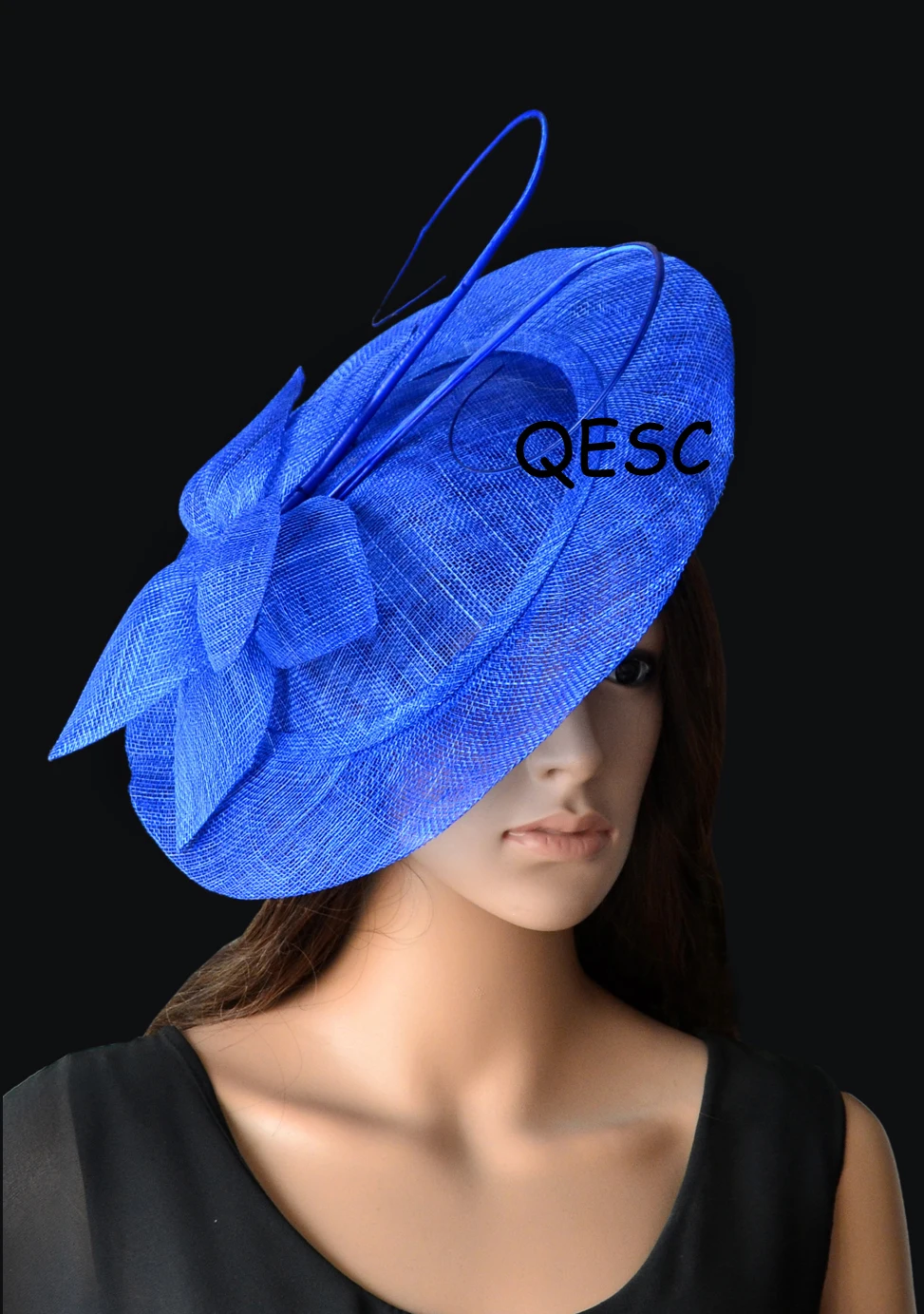 Новая оптовая продажа оранжевый фуксия большой головной убор Sinamay Вуалетка шляпы