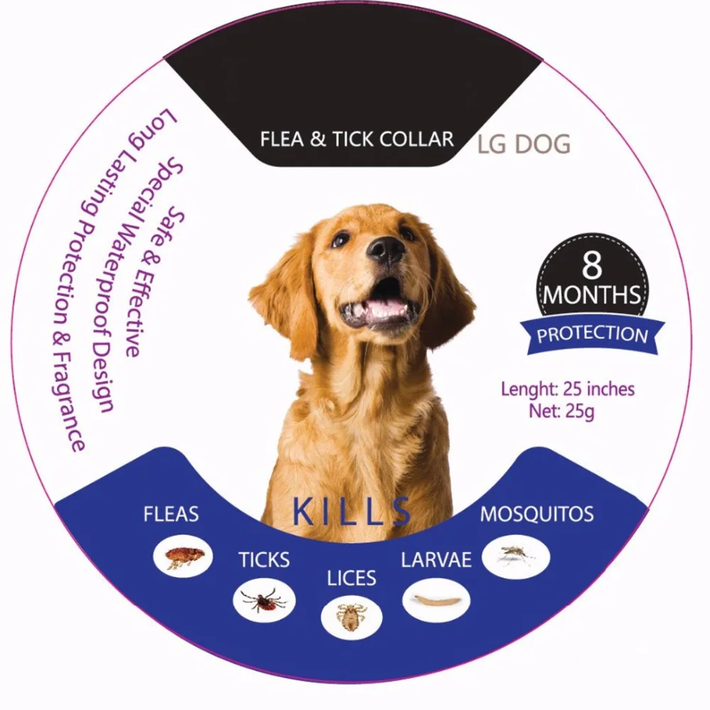 8M Protect Waterproof Adjustable Summer Anti-insect Cat Dog Collar Flea Mosquito Lice Ticks Repeller Herbal for Pet | Дом и сад
