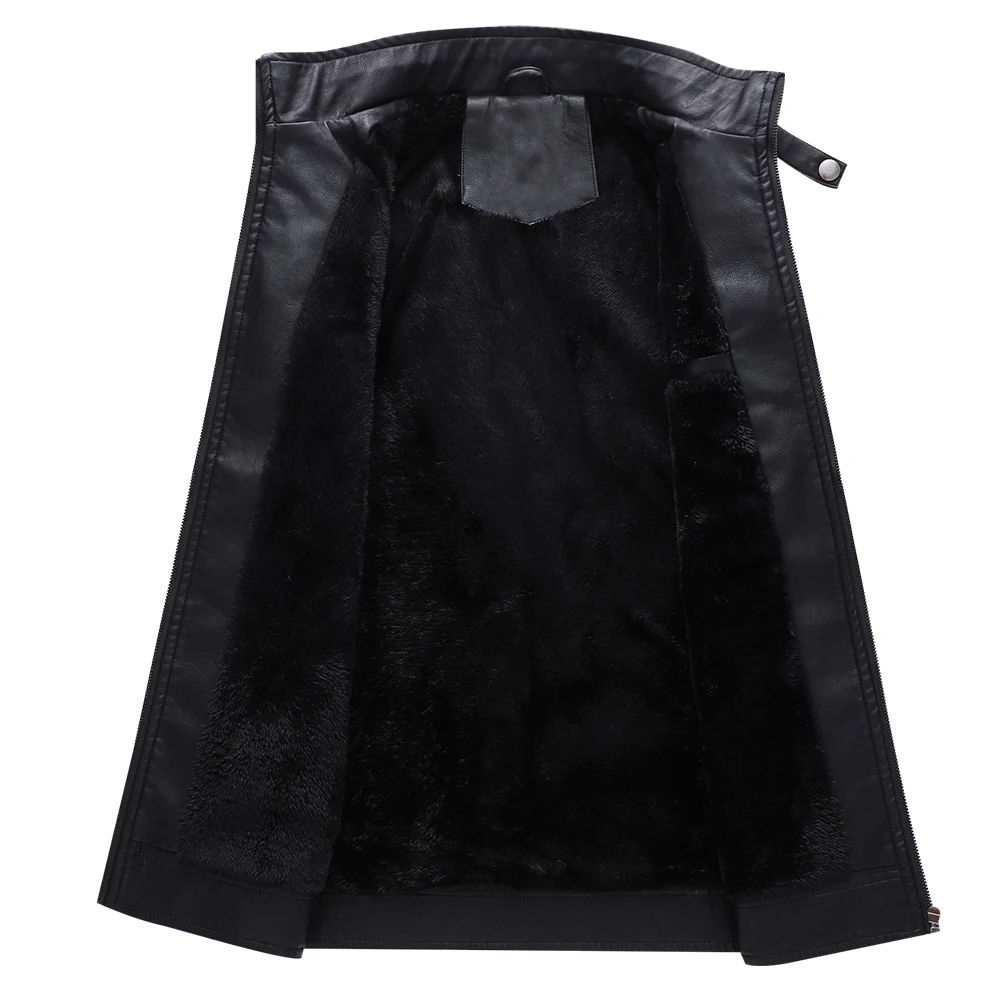 Куртки из искусственной кожи мужские новинка зимы 2018 теплые пальто с воротником