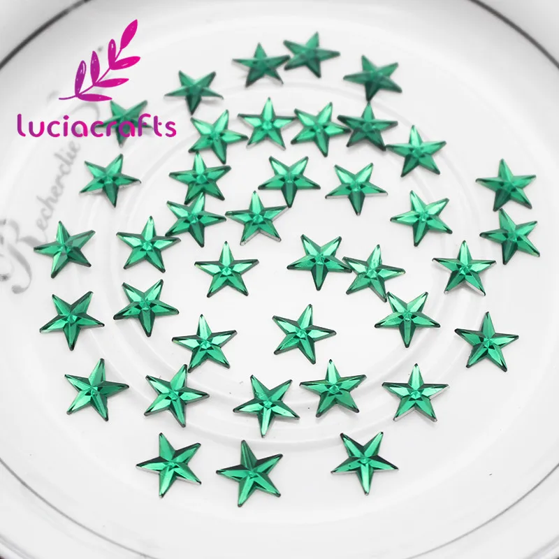 Lucia crafts 200 шт./лот 12 мм в форме звезды Стразы плоская спина, кабошон, поставка украшения DIY аксессуары ручной работы G0405