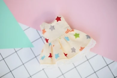 star Новинка, 1 шт., модное платье для кукол ob11, милое базовое платье с небесными звездами для OB11 1/12, аксессуары для кукол bjd, Одежда для кукол - Цвет: star