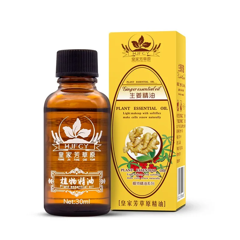 

3PCS Hot Sale Pure Plant Essential Oil Ginger Body Massage Oil 30ml Thermal Body Ginger Essential Oil For Scrape Therapy SPA