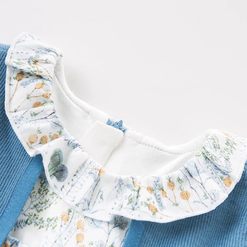 DB8697 dave bella baby girls dress Long sleeve spring floral dresses kids children birthday party boutique | Детская одежда и