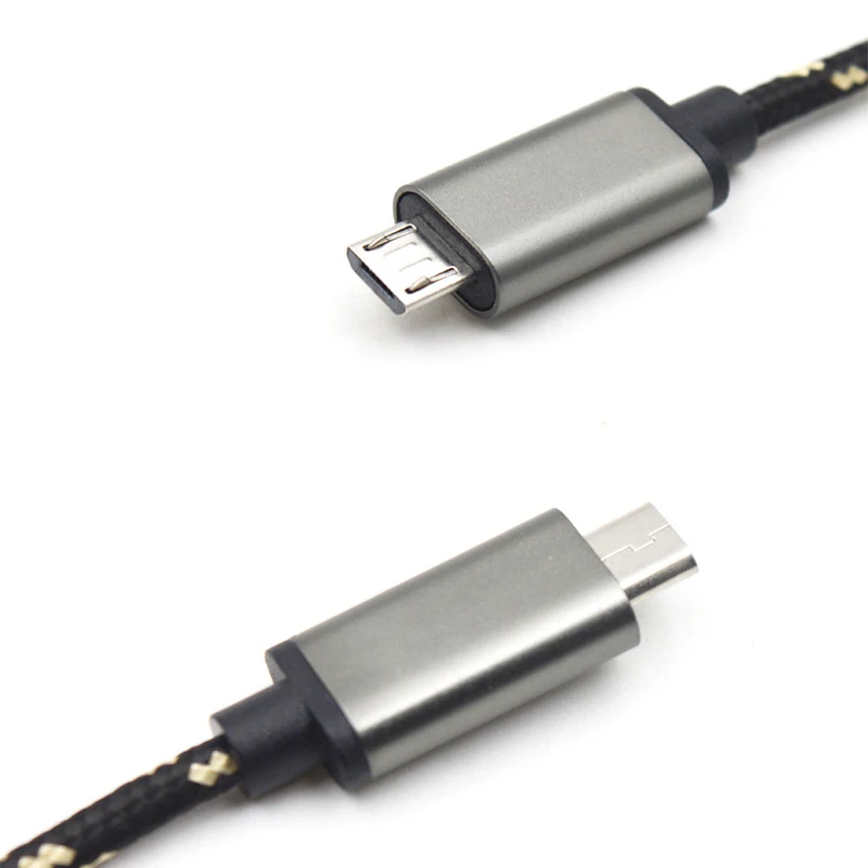 Металлический Micro USB V8 к женскому OTG плетеный кабель адаптер для Samsung HTC Huawei Redmi 4x Meizu