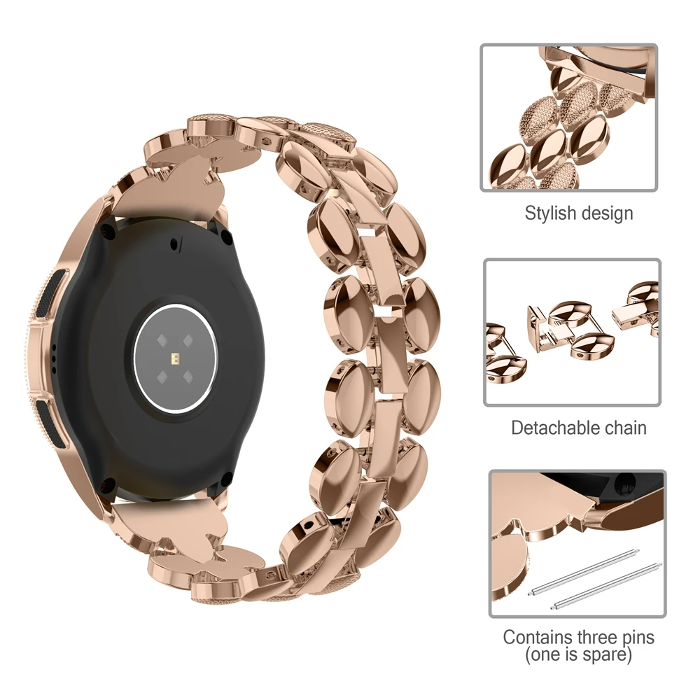 Металлический ремешок из нержавеющей стали для samsung Galaxy Watch 20 мм gear S3 Frontier/Galaxy Active