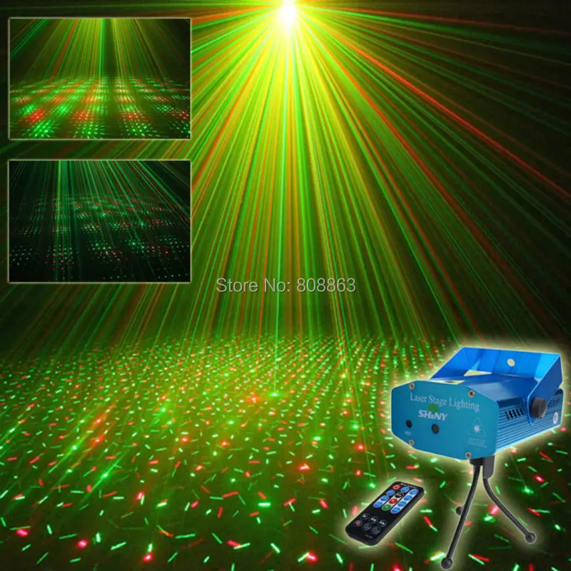 

Mini R&G Remote Full Stars Sky Pattern Laser Projector Club Bar Shop Dance Disco Party Xmas DJ Stage lighting Light Tripod N8R1