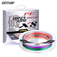 goture super strong x8 150m fishing line multifilament 8 strands pe braided lines 29 76lb for freshwater saltwater fishing pesca