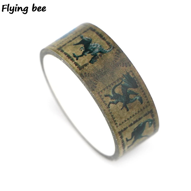 Flyingbee 15 мм X 5 м бумага с динозаврами васи лента животные креативная клейкая лента DIY Скрапбукинг Маскировочные наклейки лента X0332