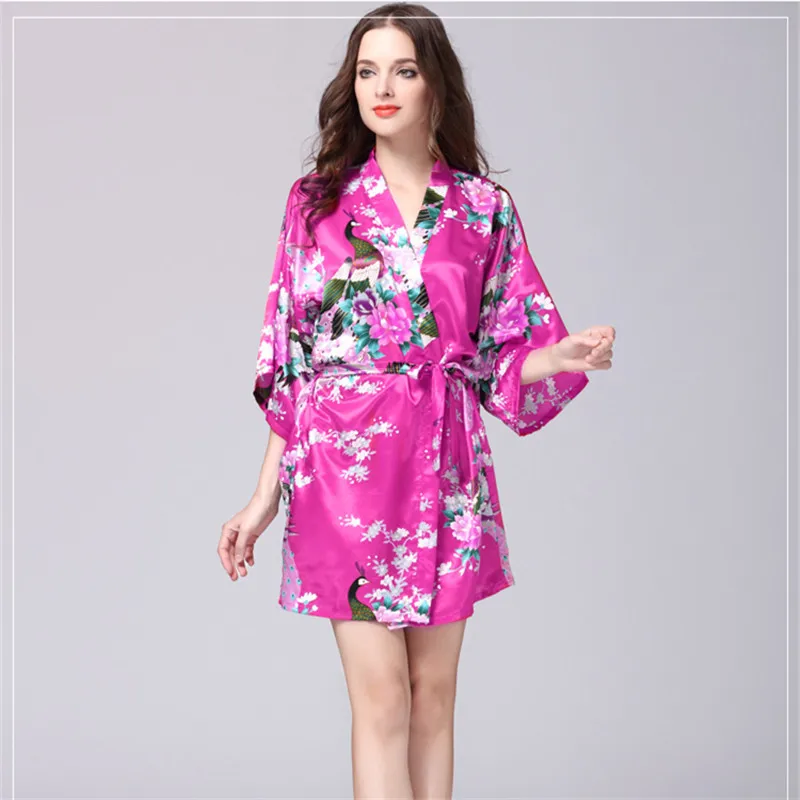 Домашняя одежда для женщин халат весна лето 2020 новый женский банный с павлином
