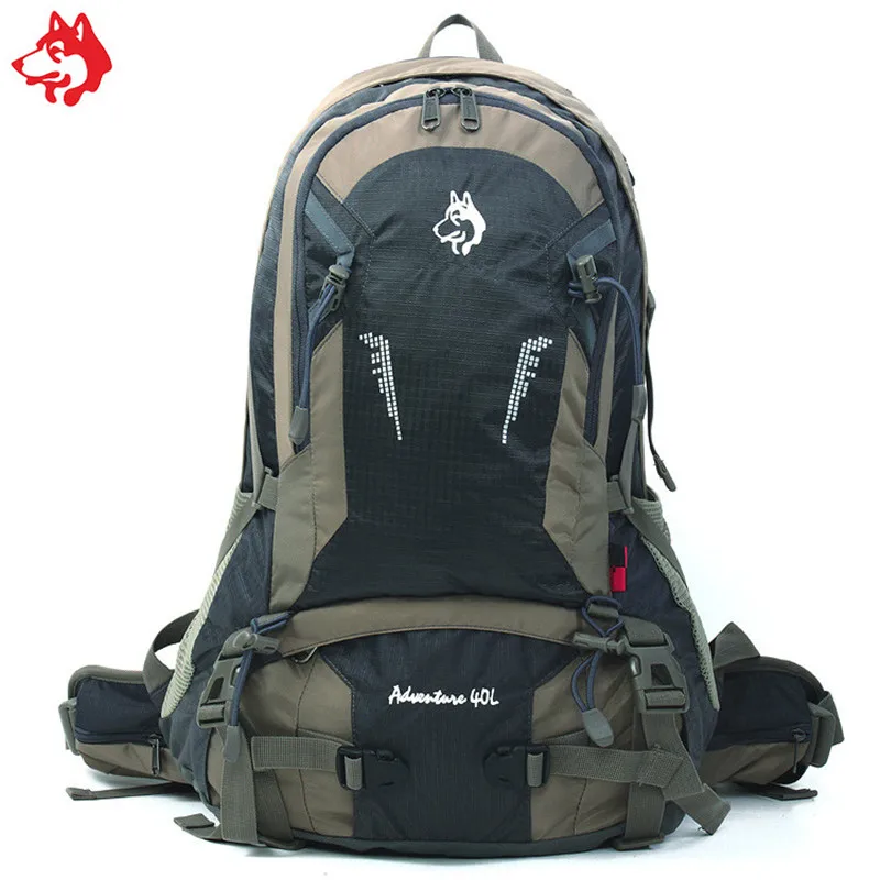 Medium capacity 40L Green/Orange/Grey anti-tearing nylon hiking backpack  outdoor sporting camping backpacks
