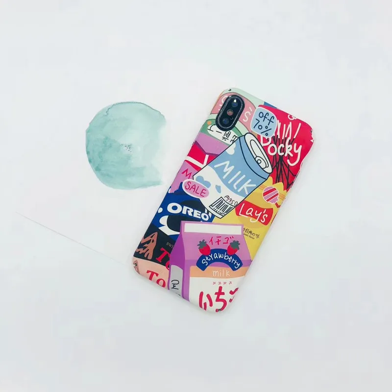 Японские чехлы для телефонов с клубничным молоком iphone 7 7Plus 6 6S 8 Plus X милый