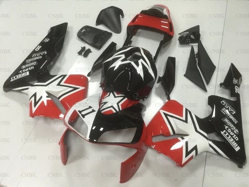 Для Honda CBR600RR 2003 2004 Пластиковые обтекатели CBR600 RR 03 черный красный Звезда Abs