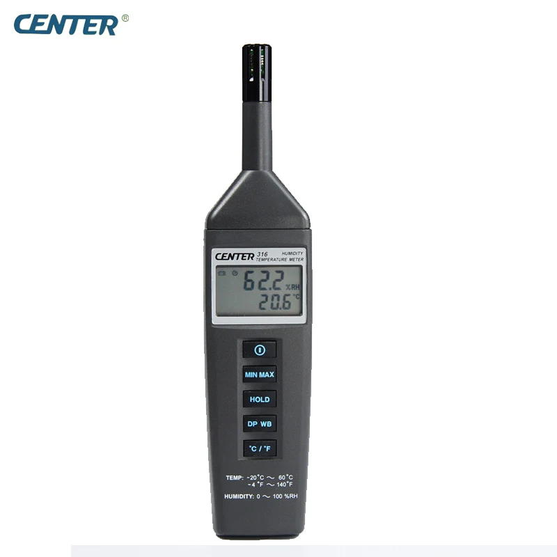 

CENTER-316 Handheld Digital Thermometer Hygrometer with Dew Point and Wet Bulbv