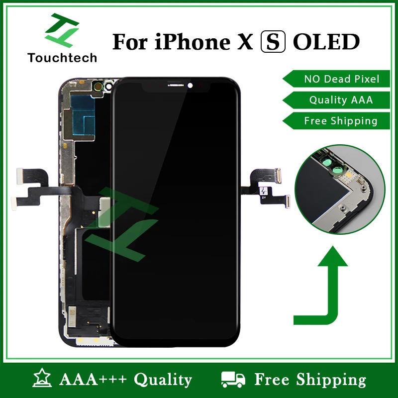 Черный OEM экран для iPhone X XS Max XR XS lcd OLED экран сменный дисплей с 3D кодирующий преобразователь сенсорного экрана в сборе+ подарок