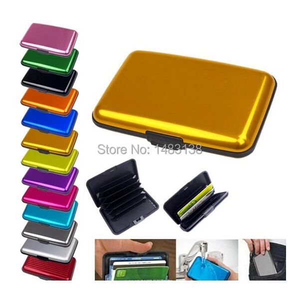 12 цветов водонепроницаемый новый роскошный алюминиевый кошелек Aluma с rfid