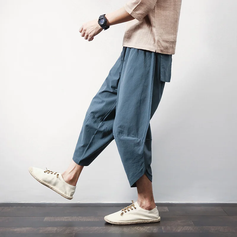 2019 Summer Calf-Length Loose Pants Men Japanese Streetwear Joggers Hip Hop Sweatpants Male Trousers 4XL 5XL | Мужская одежда