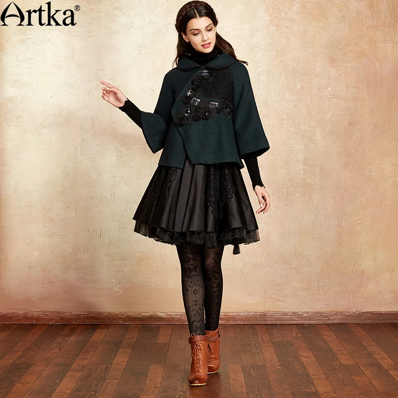 ARTKA пальто накидка Для женщин осенние куртки 2018 шерсть зимнее элегантная