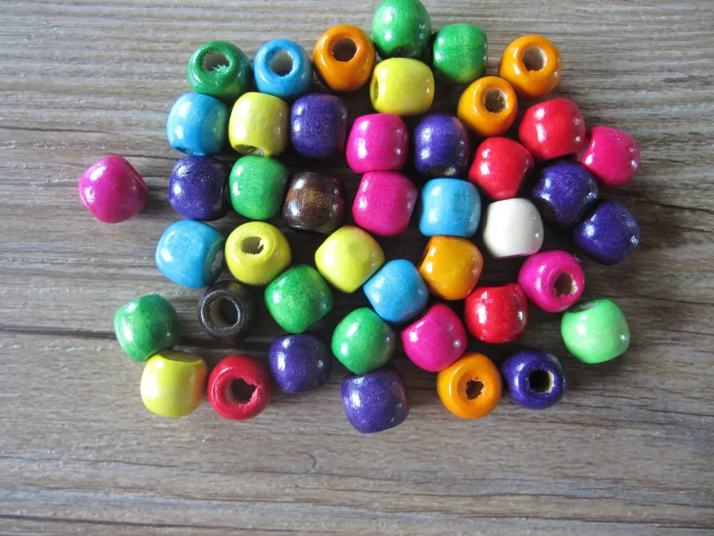 100 Смешанные цвета древесина Dreadlock страшные волосы Бисер для плетения в 5 мм