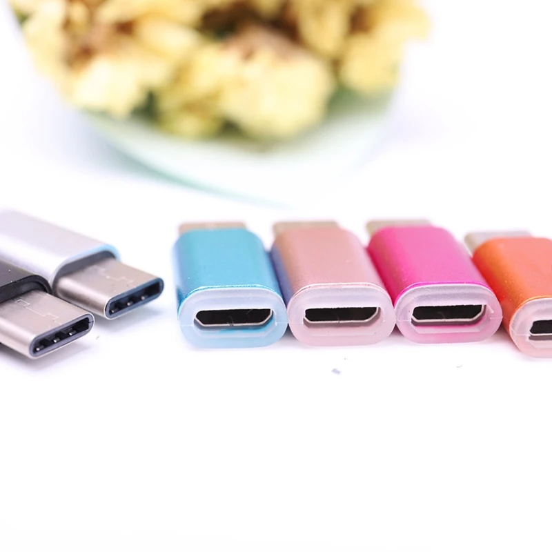 Цветной разъем usb type C для Micro USB Женский конвертер USB-C type-C адаптер