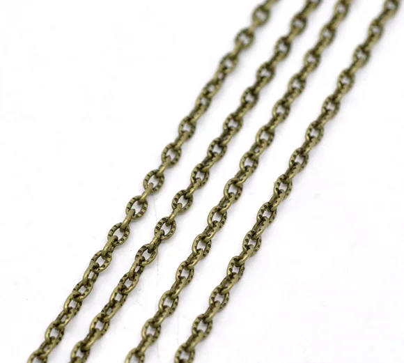 

DoreenBeads Antique Bronze Textured Link-Opened Cable Chain Findings 4x2.5mm,3M