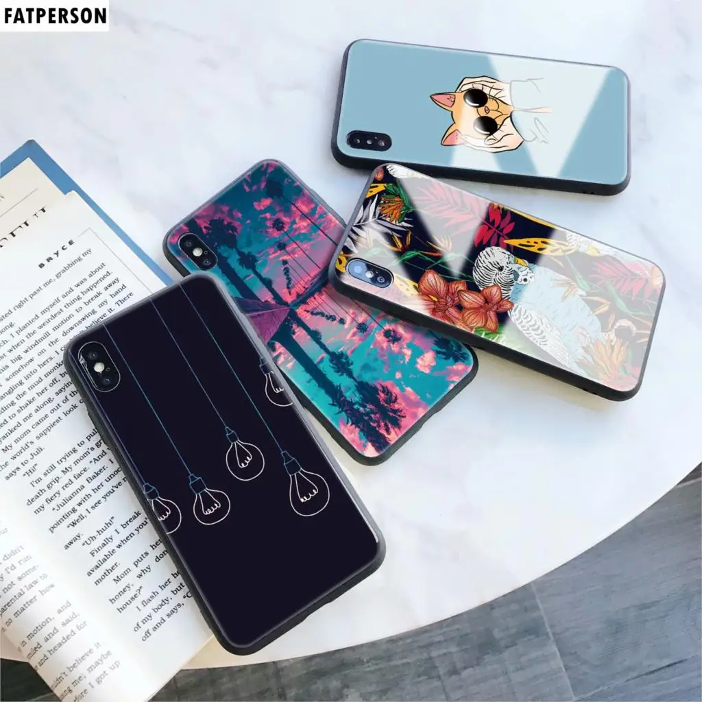 Спортивный чехол из закаленного стекла для телефона Dream iphone 5 6 7 8 6s 6splus акварель