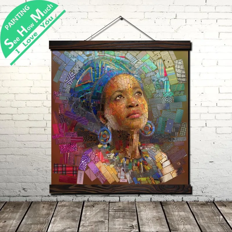 First Mosaic Created Scroll Painting Canvas Vintage Poster and Prints Wall Art Picture Living Room Bedroom Farmhouse Decoration | Дом и сад