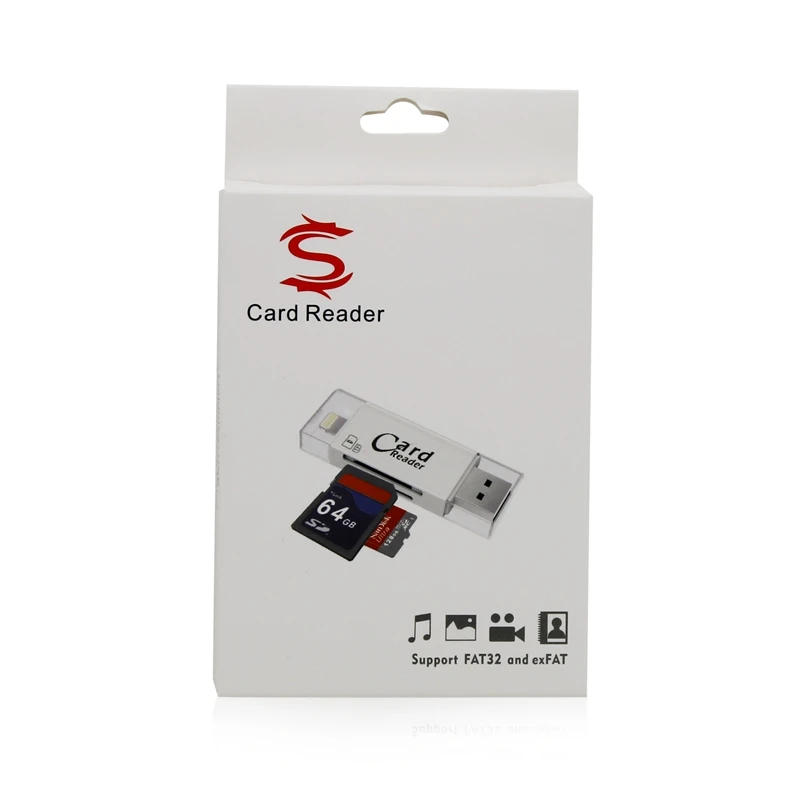 Kismo высокоскоростной USB3.0 кард-ридер Micro SD TF карта OTG USB адаптер для iPhone 5 6 7 8 X Android