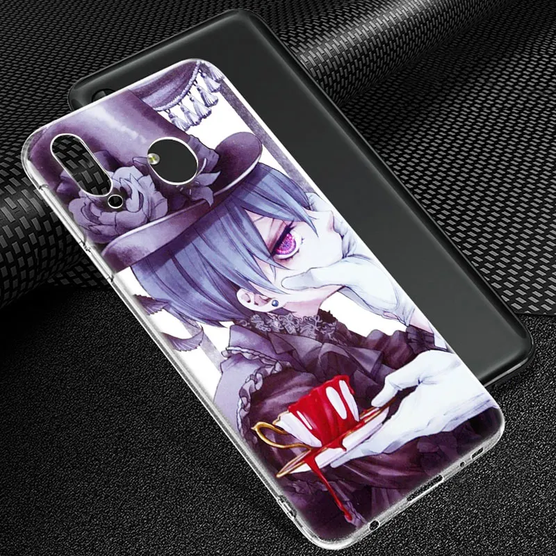 Горячий Аниме Черный дворецкий и кошка силиконовый чехол для Samsung Galaxy A80 A70 A60 A50 A40