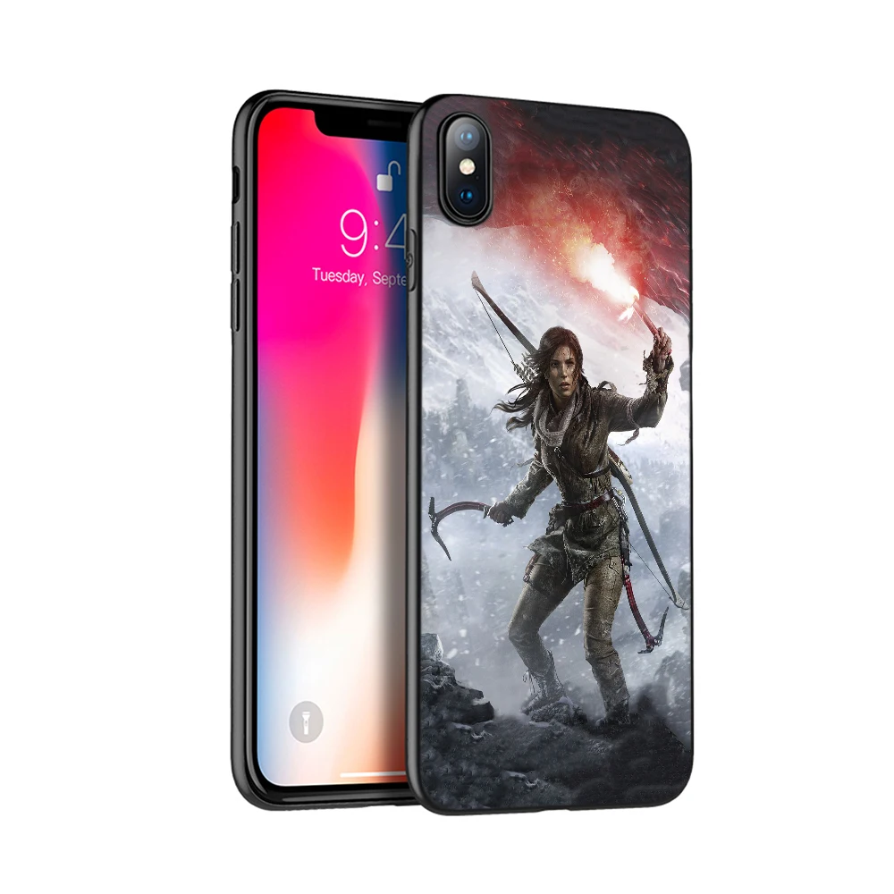 Черный ТПУ чехол для iphone 5 5s SE 2020 6 6s 7 8 plus x 10 XR XS 11 pro MAX Rise Of The Tomb Raider|Бамперы| |