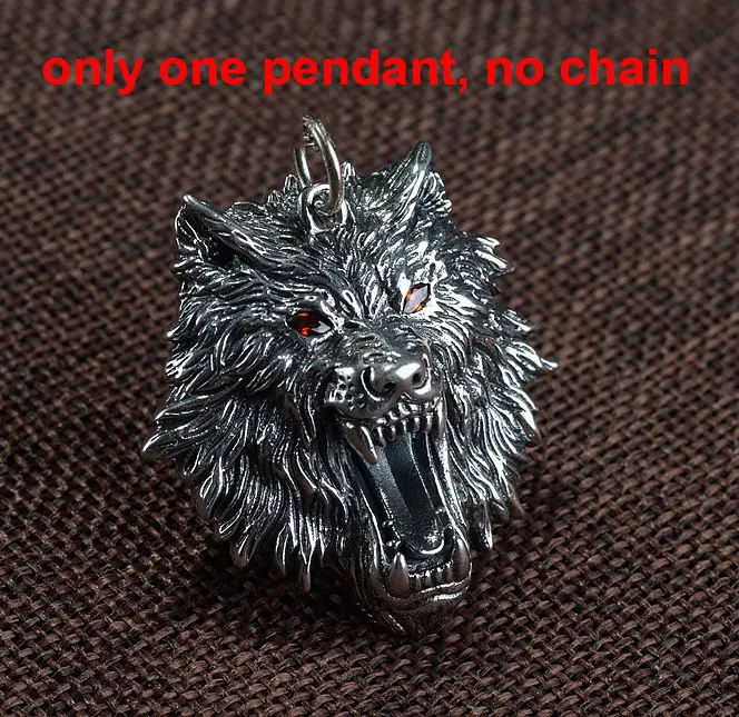 only one pendant FNJ 925 Серебряный кулон в виде волка, подвеска в виде панка с животным, оригинальные подвески из чистого серебра S925, тайские серебряные подвески для женщин и мужчин, изготовление ювелирных изделий - Окраска металла: only one pendant