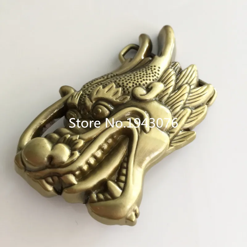 Пряжка для ремня мужская с объемной бронзовой Головой Дракона 98 х60 мм 75 9 г | Дом и