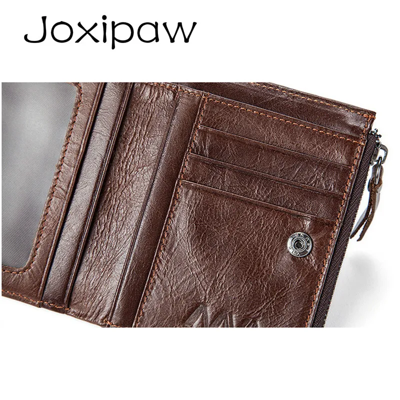 

2018 New Vintage Crazy Horse Handmade Leather Men Wallets Multi-Functional Cowhide Coin Purse Genuine Leather Wallet For Men