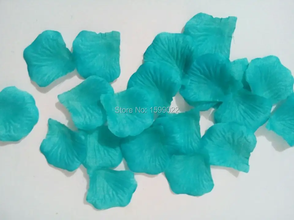 1500pcs 15packs Turquoise Teal Blue Wedding Artificial Polyester Fabric Silk Rose Petals Flower Confetti Party Decoration