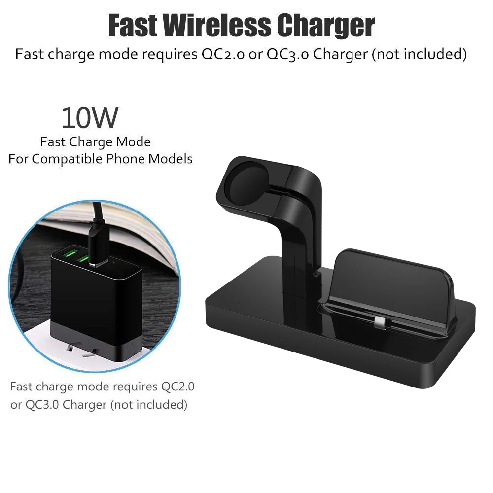 Зарядная док станция FDGAO 2 в 1 подставка держатель для зарядки iPhone 11 Pro X XR XS Max 8 7 6S 6