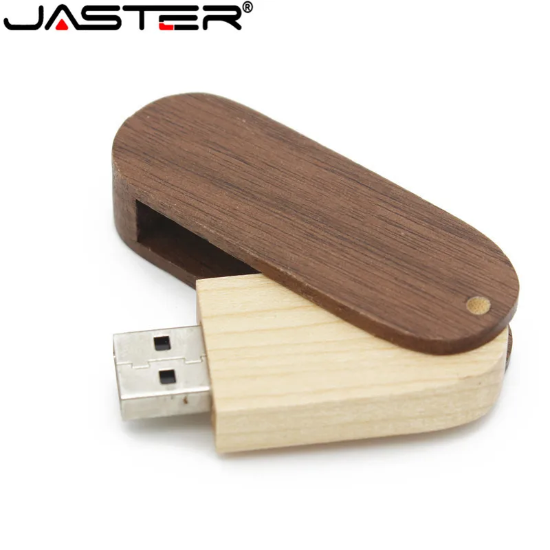 Jaster логотип на заказ деревянные вращающиеся деревянные usb флэш-накопитель 4 ГБ 8 ГБ 16 г 32 Гб 64 Гб карта памяти лазерная гравировка подарки