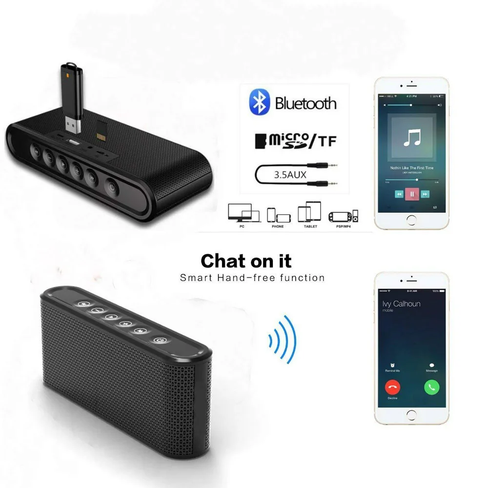 Hyleton Мини Портативный беспроводной Bluetooth динамик сабвуфер с микрофоном супер бас