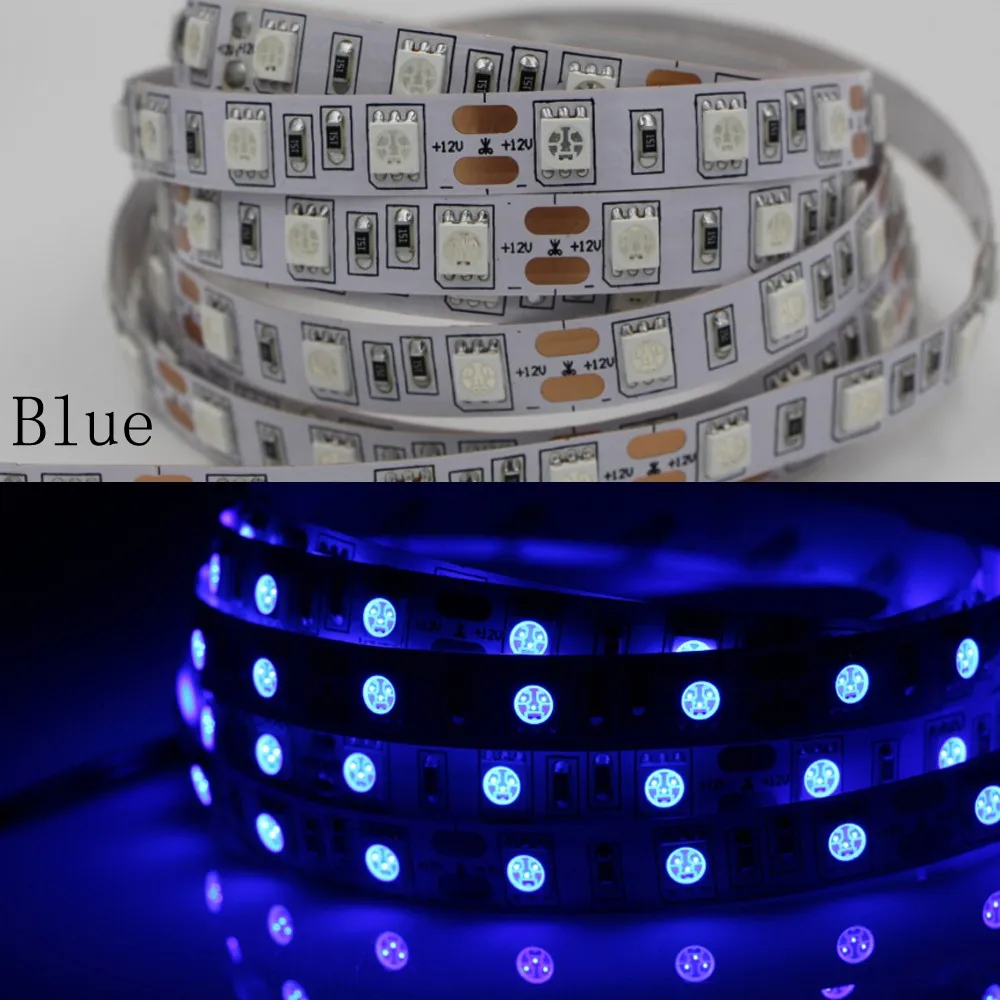 DC 12 в 1/2/3/4/5 м 5050 SMD RGB Светодиодные ленты светильник Водонепроницаемый гибкая светодиодная лента полоска светильник 60 светодиодный s/M Тира домашний декор, лампа для автомобиля