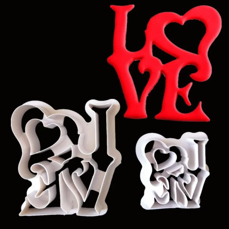 New Product 2pcs Love Sugar Cake Cutter Printing Cut Molding Model Biscuits Cute Cutting Dies For Scrapbooking Candy Mold |