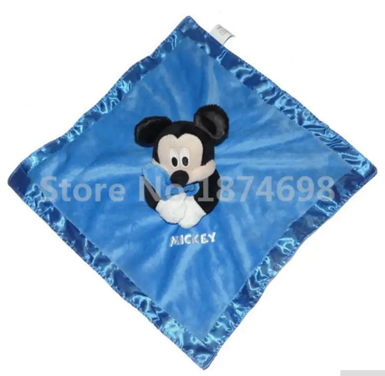 Mickey Новинка, плюшевое одеяло с Микки и Минни Маус для малышей, игрушки для новорожденных, успокаивающее полотенце, одеяло для детей, для девочек и мальчиков, 33*33 см - Цвет: Mickey