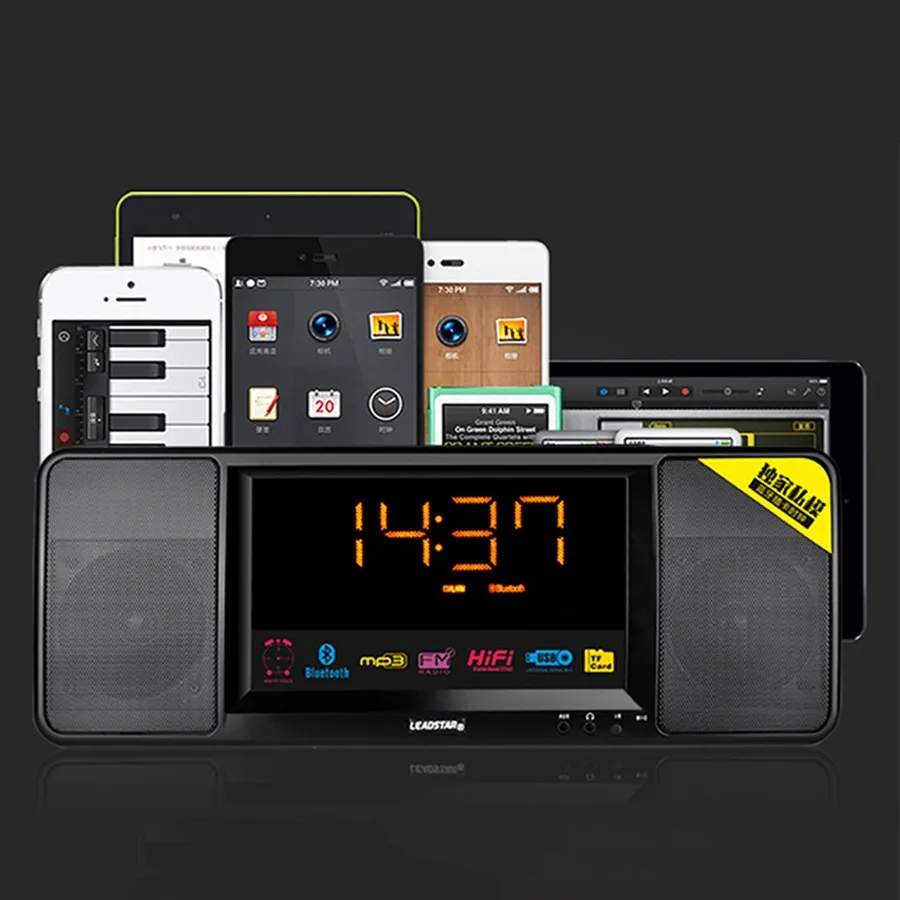 Новинка bluetooth колонки мини беспроводные bluetooth стерео аудио прикроватный будильник звуковая карта FM мобильный телефон дистанционное управление