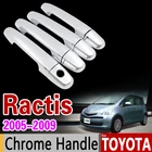 Хромированная накладка на дверную ручку для Toyota Ractis 2005-2009, комплект накладок NCP100 100 2006 2007 2008, автомобильные аксессуары, стикер, автостайлинг