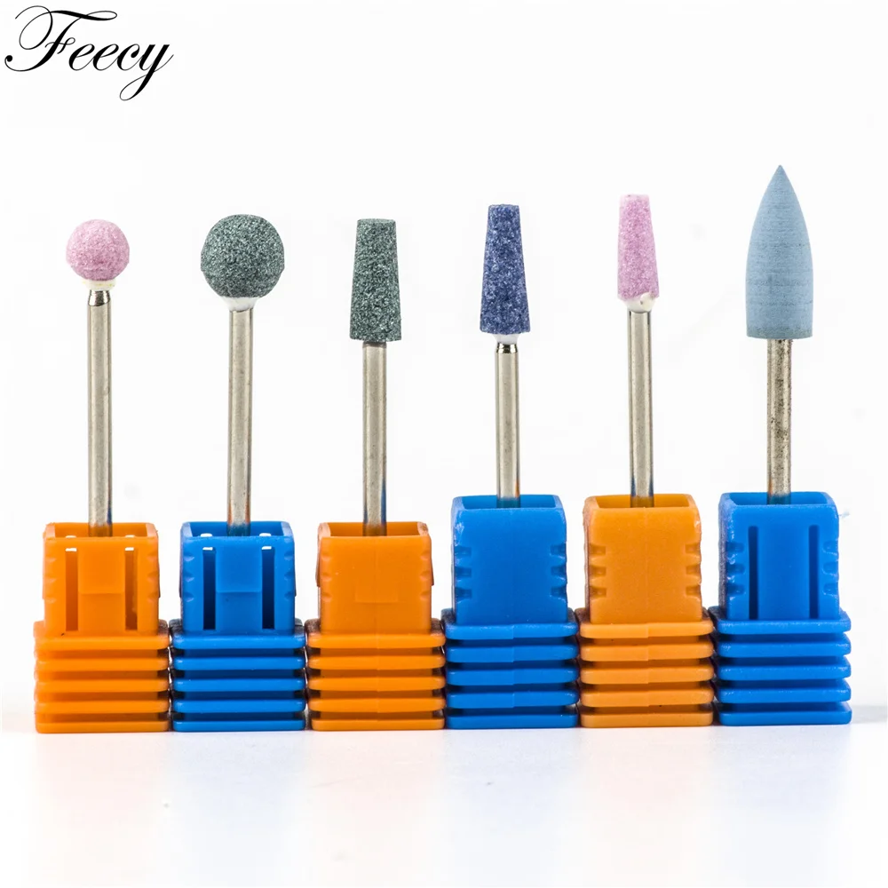Ball Rubber Nail Drills Bits Stone Ceramic Milling Corundum Cutters Brush Electric Machine Rotary Polish Manicure Tools Feecy 4T | Красота и
