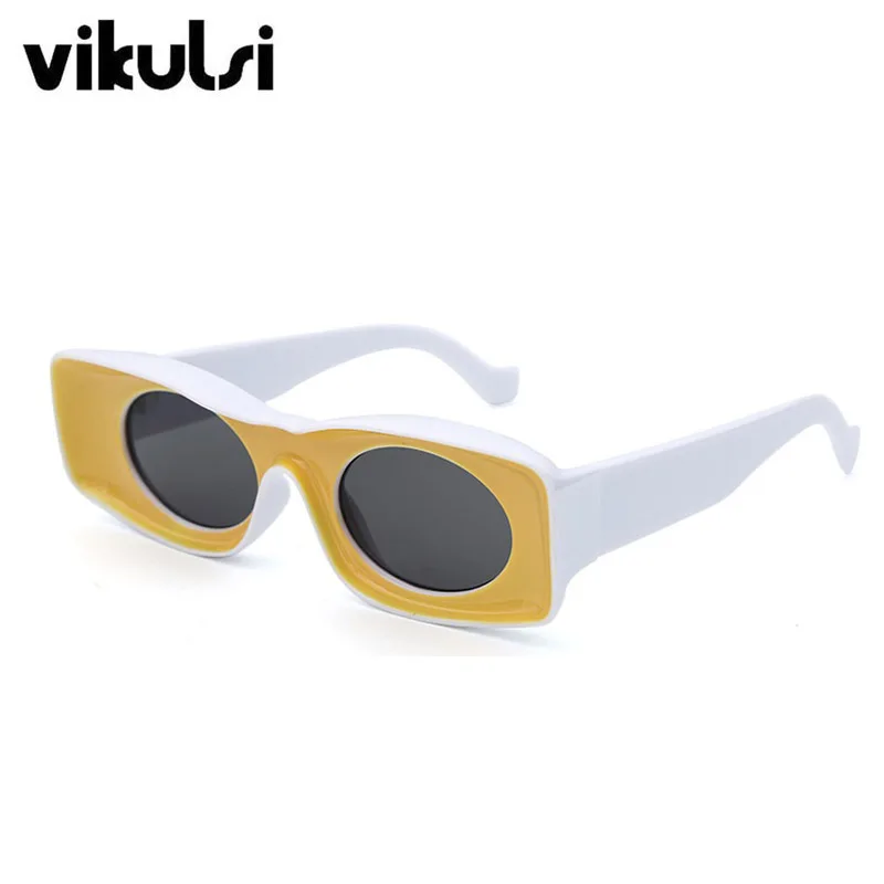 Unisex Candy Color Rectangle Sunglasses For Women Men Luxury Brand Hip Hop Sun Glasses For Male Trend Catwalk Glasses Women