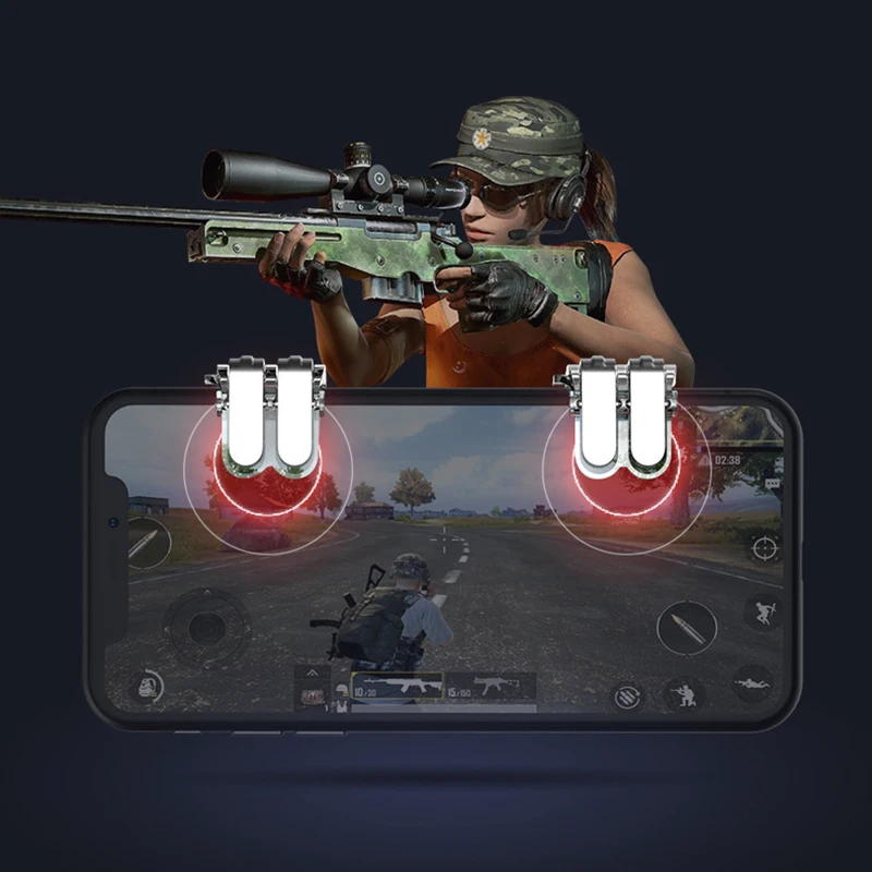 Геймпад триггера для PUBG мобильный телефон огонь Кнопка Aim ключ смарт-мобильный телефон игры L1R1 шутер контроллер для iPhone Xiaomi