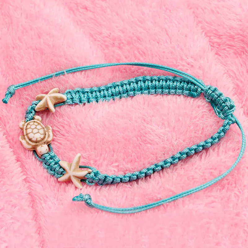 Новые модные плетеные браслеты в виде морских черепах корейские с воском веревка